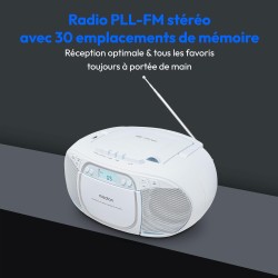 MEDION E66476 Stereo Sound System (Boombox, Lecteur CD, MP3, Cassette, Lecteur de Cassette Portable pour Enfants, Radio FM, AUX,