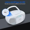 MEDION E66476 Stereo Sound System (Boombox, Lecteur CD, MP3, Cassette, Lecteur de Cassette Portable pour Enfants, Radio FM, AUX,