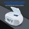 MEDION E66476 Stereo Sound System (Boombox, Lecteur CD, MP3, Cassette, Lecteur de Cassette Portable pour Enfants, Radio FM, AUX,