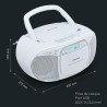 MEDION E66476 Stereo Sound System (Boombox, Lecteur CD, MP3, Cassette, Lecteur de Cassette Portable pour Enfants, Radio FM, AUX,