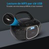 MEDION E66476 Système de Son stéréo (Boombox, Lecteur CD, MP3, Cassette, Lecteur de Cassette Portable pour Enfants, Radio FM, AU
