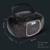 MEDION E66476 Système de Son stéréo (Boombox, Lecteur CD, MP3, Cassette, Lecteur de Cassette Portable pour Enfants, Radio FM, AU