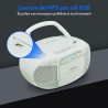 MEDION E66476 Stereo Sound System (Boombox, Lecteur CD, MP3, Cassette, Lecteur de Cassette Portable pour Enfants, Radio FM, AUX,