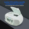 MEDION E66476 Stereo Sound System (Boombox, Lecteur CD, MP3, Cassette, Lecteur de Cassette Portable pour Enfants, Radio FM, AUX,