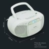 MEDION E66476 Stereo Sound System (Boombox, Lecteur CD, MP3, Cassette, Lecteur de Cassette Portable pour Enfants, Radio FM, AUX,