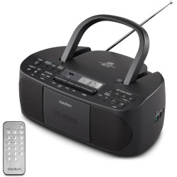 MEDION E65010 Radio stéréo (Lecteur CD, Cassette, Port USB, entrée Audio AUX, Lecture MP3. Radio FM PLL,40 mémoires de Stations,