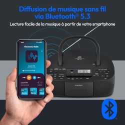 MEDION E65010 Radio stéréo (Lecteur CD, Cassette, Port USB, entrée Audio AUX, Lecture MP3. Radio FM PLL,40 mémoires de Stations,
