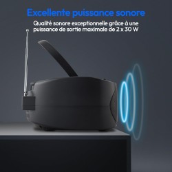 MEDION E65010 Radio stéréo (Lecteur CD, Cassette, Port USB, entrée Audio AUX, Lecture MP3. Radio FM PLL,40 mémoires de Stations,