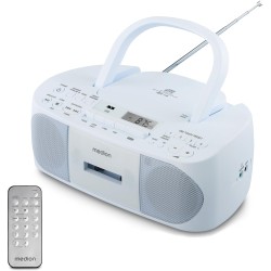 MEDION E65010 Radio stéréo (Lecteur CD, Cassette, Port USB, entrée Audio AUX, Lecture MP3. Radio FM PLL, 40 Stations mémorisable
