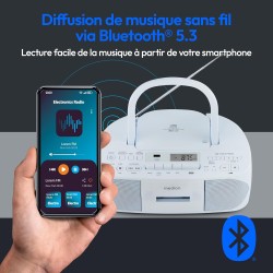 MEDION E65010 Radio stéréo (Lecteur CD, Cassette, Port USB, entrée Audio AUX, Lecture MP3. Radio FM PLL, 40 Stations mémorisable