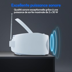 MEDION E65010 Radio stéréo (Lecteur CD, Cassette, Port USB, entrée Audio AUX, Lecture MP3. Radio FM PLL, 40 Stations mémorisable
