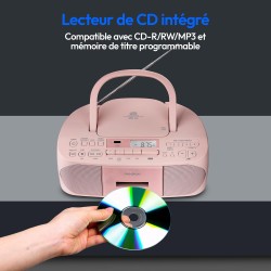 MEDION E65010 Radio stéréo (Lecteur CD, Cassette, Port USB, entrée Audio AUX, Lecture MP3. Radio FM PLL,40 mémoires de Stations,