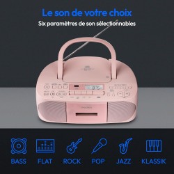 MEDION E65010 Radio stéréo (Lecteur CD, Cassette, Port USB, entrée Audio AUX, Lecture MP3. Radio FM PLL,40 mémoires de Stations,