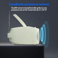 MEDION E65010 Radio stéréo (Lecteur CD, Cassette, Port USB, entrée Audio AUX, Lecture MP3. Radio FM PLL,40 mémoires de Stations,