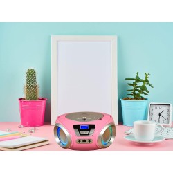 Lecteur cd avec éclairage led | prise casque | radio stéréo portable | radio enfant | chaîne | usb | lecteur cd/mp3 | radio fm |