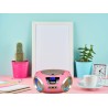 Lecteur cd avec éclairage led | prise casque | radio stéréo portable | radio enfant | chaîne | usb | lecteur cd/mp3 | radio fm |