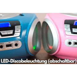 Lecteur cd avec éclairage led | prise casque | radio stéréo portable | radio enfant | chaîne | usb | lecteur cd/mp3 | radio fm |