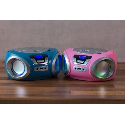 Lecteur cd avec éclairage led | prise casque | radio stéréo portable | radio enfant | chaîne | usb | lecteur cd/mp3 | radio fm |
