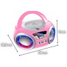 Lecteur cd avec éclairage led | prise casque | radio stéréo portable | radio enfant | chaîne | usb | lecteur cd/mp3 | radio fm |