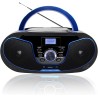Boombox lecteur cd portable | bleutooth 5.3 | radio fm | entrée usb et aux, sortie casque | bouton de volume | stéréo haut-parle