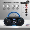 Boombox lecteur cd portable | bleutooth 5.3 | radio fm | entrée usb et aux, sortie casque | bouton de volume | stéréo haut-parle