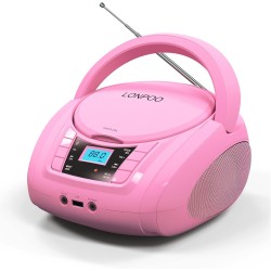Lecteur cd portable boombox stéréo pour enfants, compatible bleutooth, radio fm, entrée aux, sortie casque, fonctionne dc/ac (ro