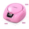Lecteur cd portable boombox stéréo pour enfants, compatible bleutooth, radio fm, entrée aux, sortie casque, fonctionne dc/ac (ro