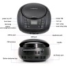 Lecteur cd avec bleutooth, lp-d03 radio fm portable stéréo avec son cristallin, lecture mp3, entrée usb et aux, prise casque, ec