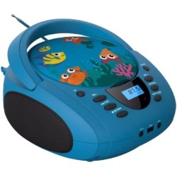 Lecteur - Radio CD - USB WeKids: FM, Lecteur CD/CD-R/CD-RW/MP3, RMS2*2W, entrée Aux et Micro, modèle Mer