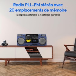 Medion p66538 enregistreur à cassettes (ghettoblaster rétro avec lecteur cd, années 80, grand, usb, sd, cd, cassettes mc, radio 