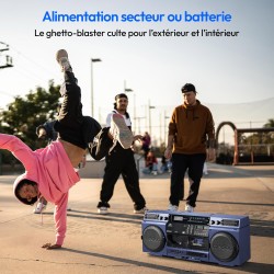 Medion p66538 enregistreur à cassettes (ghettoblaster rétro avec lecteur cd, années 80, grand, usb, sd, cd, cassettes mc, radio 