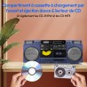 Medion p66538 enregistreur à cassettes (ghettoblaster rétro avec lecteur cd, années 80, grand, usb, sd, cd, cassettes mc, radio 