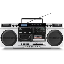 Medion p66538 enregistreur à cassettes (ghettoblaster rétro avec lecteur cd, années 80, grand, usb, sd, cd, cassettes mc, radio 