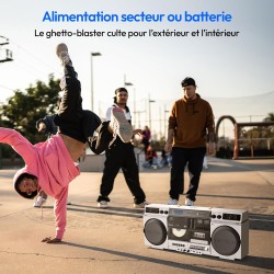 Medion p66538 enregistreur à cassettes (ghettoblaster rétro avec lecteur cd, années 80, grand, usb, sd, cd, cassettes mc, radio 