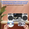 Medion p66538 enregistreur à cassettes (ghettoblaster rétro avec lecteur cd, années 80, grand, usb, sd, cd, cassettes mc, radio 
