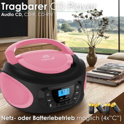 Boombox - lecteur cd portable - cd/cd-r - usb - radio fm enfants - entrée aux-in - prise casque - chaîne stéréo - système compac