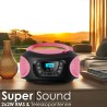 Boombox - lecteur cd portable - cd/cd-r - usb - radio fm enfants - entrée aux-in - prise casque - chaîne stéréo - système compac