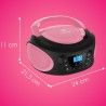 Boombox - lecteur cd portable - cd/cd-r - usb - radio fm enfants - entrée aux-in - prise casque - chaîne stéréo - système compac