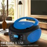Boombox - Lecteur CD portable - CD/CD-R - USB - Radio FM - Entrée AUX-IN - Prise casque - Radio enfants - Radio CD - Chaîne stér