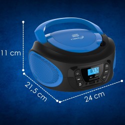 Boombox - Lecteur CD portable - CD/CD-R - USB - Radio FM - Entrée AUX-IN - Prise casque - Radio enfants - Radio CD - Chaîne stér
