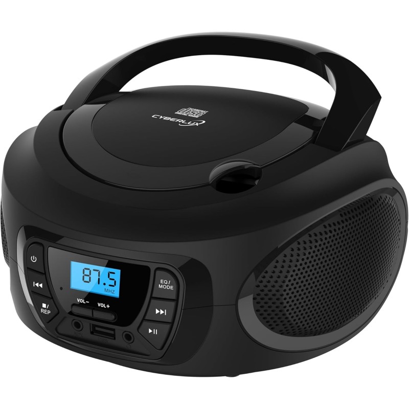 Boombox - Lecteur portable - CD/CD-R - USB - Radio FM - Entrée AUX-IN - Prise casque - Radio enfants - Chaîne stéréo - Système c