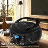 Boombox - Lecteur portable - CD/CD-R - USB - Radio FM - Entrée AUX-IN - Prise casque - Radio enfants - Chaîne stéréo - Système c