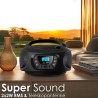 Boombox - Lecteur portable - CD/CD-R - USB - Radio FM - Entrée AUX-IN - Prise casque - Radio enfants - Chaîne stéréo - Système c