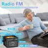 Grande lecteur cd portable pour la maison et boombox rechargeable avec radio, bleutooth, télécommande, batterie 5000 mah, usb, a