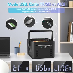 Grande lecteur cd portable pour la maison et boombox rechargeable avec radio, bleutooth, télécommande, batterie 5000 mah, usb, a