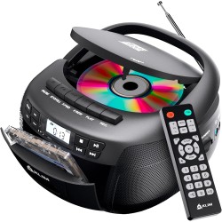 Klim lecteur cd & lecteur cassette audio, am/fm poste radio cd, lecteur cd bleutooth, son stéréo, télécommande, enregistrement d