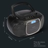 MEDION E66476 Stereo Sound System (Boombox, Lecteur CD, MP3, Cassette, Lecteur de Cassette Portable pour Enfants, Radio FM, AUX,