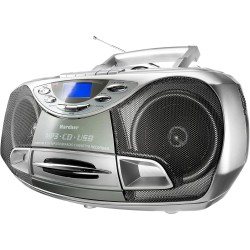 Karcher RR 510N Portable Radio CD Stéréo (Lecteur CD / MP3, Radio FM, Cassette, Lecture MP3, 100 Watt (PMPO), USB 2.0).