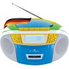 SCHWAIGER 661644 Lecteur CD avec Cassette et Radio MP3 Connexion USB FM Radio AUX Casque Boombox Fonctionnement sur Secteur et P