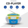 SCHWAIGER 661644 Lecteur CD avec Cassette et Radio MP3 Connexion USB FM Radio AUX Casque Boombox Fonctionnement sur Secteur et P